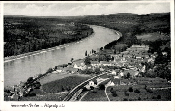 Postcard Rheinweiler Bad Bellingen in Baden, aerial photograph