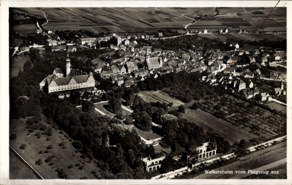 Postcard Weikersheim in Tauberfranken Württemberg, aerial photograph