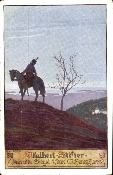 Artist PC Kutzer, Ernst, Adalbert Stifter, The Old Seal, The Oak Castle, Knight on Horseback