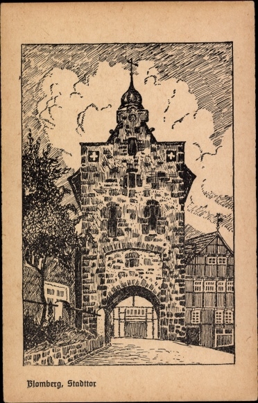 Künstler Ak Blomberg in Lippe, Stadttor