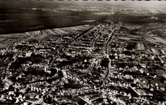 Postcard Eberstadt Darmstadt in Hesse, aerial view of Darmstadt-Eberstadt, many houses, fields, streets