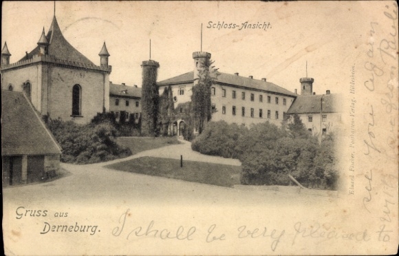 Ak Derneburg Holle, Schloss-Ansicht, Gruss aus  Eluard Fischer, Porthartes-Verlag