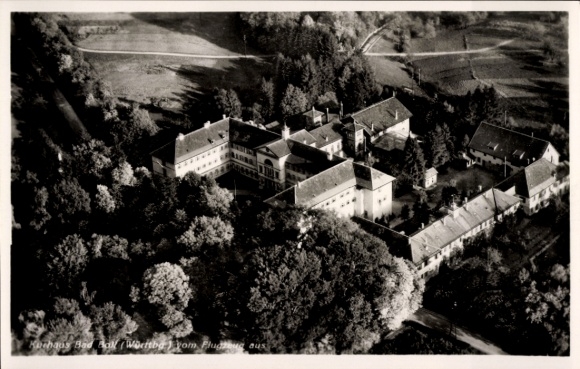 Postcard Bad Boll in Württemberg, Kurhaus Bad Boll (Württbg) from the plane