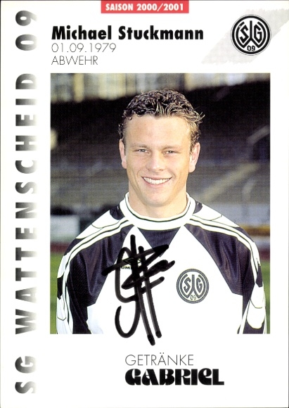 Autograph card footballer Michael Stuckmann, SG Wattenscheid 09, autograph