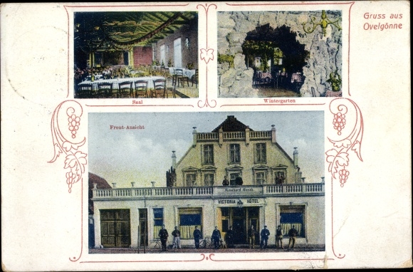 Postcard Ovelgönne in the Oldenburger Land Wesermarsch, Victoria Hotel, winter garden, hall