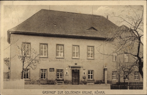 Ak Köhra Belgershain in Saksen, Gasthof zur goldenen Krone