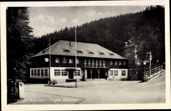 Ak Kipsdorf Altenberg im Erzgebirge, Bahnhof