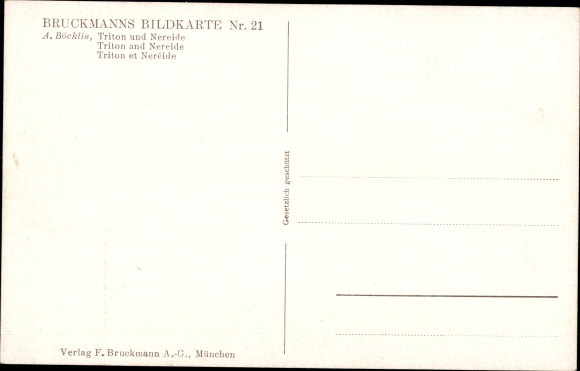 Artists Postcard Böcklin, Arnold, Triton and Nereid