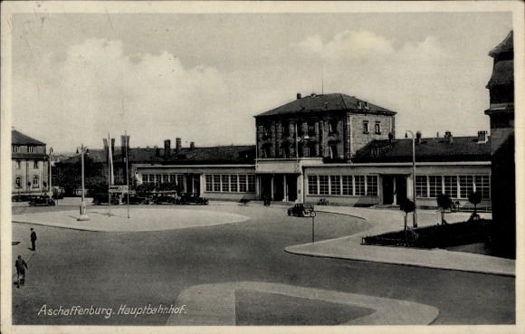 Ak Aschaffenburg in Unterfranken, Hauptbahnhof
