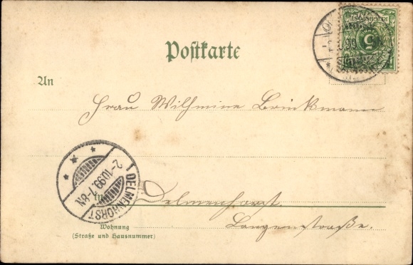 litho Hameln in Nedersaksen, rattenvanger, een reizende zanger...