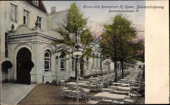 Postcard Berlin Treptow Baumschulenweg, Restaurant, Baumschulenstrasse 78
