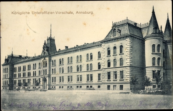 Postcard Annaburg in the district of Wittenberg, royal non-commissioned officer preschool