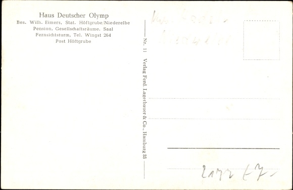 Postcard Stade in Lower Saxony, Haus Deutscher Olymp, Wilh. Bucket, observation tower