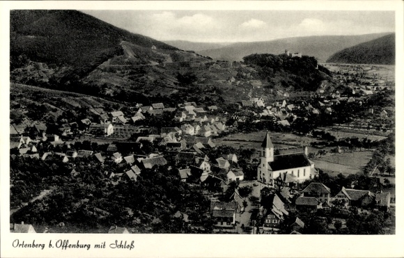 Ak Ortenberg in Baden, Schloss, Fliegeraufnahme