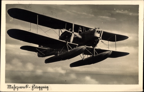Postcard multi-purpose aircraft of the Luftwaffe, seaplane