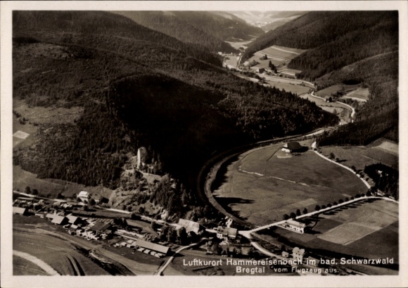 Postcard Hammereisenbach Bregenbach Vöhrenbach in the Black Forest Baden, aerial photograph, Gasthof zum Hammer