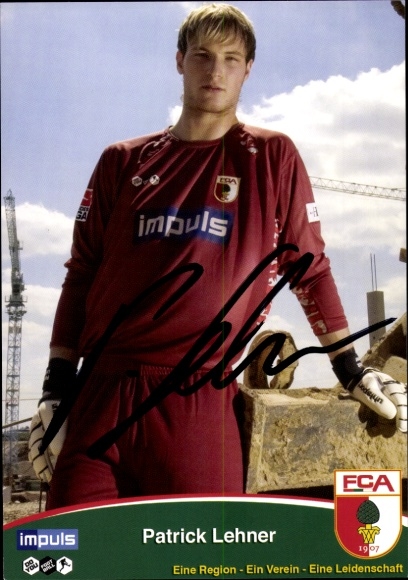 Autogrammkarte Fußballer Patrick Lehner, FC Augsburg, Autogramm