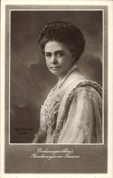 Ak Erzherzogin Alice, Großherzogin von Toscana, Portrait