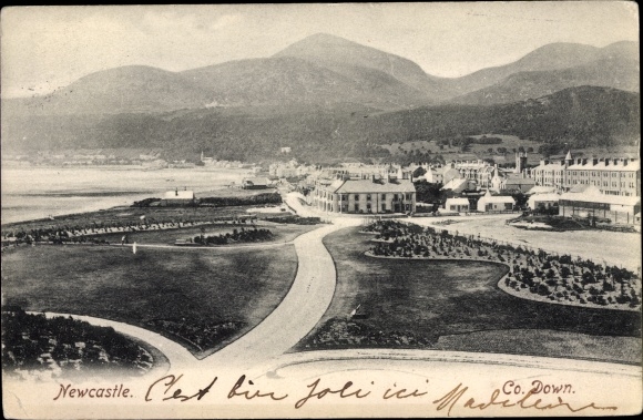 Postcard Newcastle County Down Nordirland, General View
