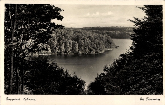 Ak Pritzhagen Oberbarnim in Brandenburg, Gut Tornow aan de grote Tornowsee, panorama