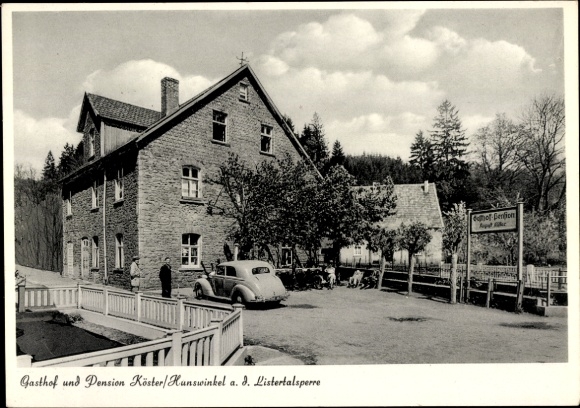 Postcard Hunswinkel Meinerzhagen in the Märkischer Kreis, Gasthof Pension Köster