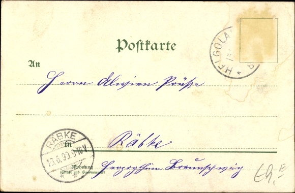 Chromo-Litho Helgoland in Schleswig Holstein, island, Helgoland, flags