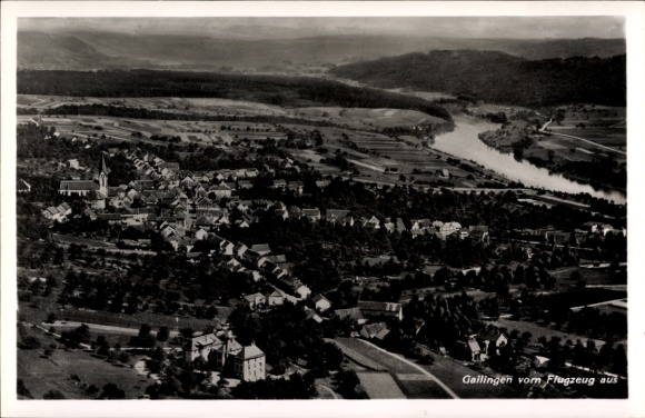 Ak Gailingen am Hochrhein, Fliegeraufnahme