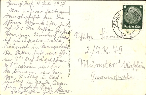 Postcard Baltic resort Heringsdorf on Usedom, pier, steamer, view from the Bismarkwarte