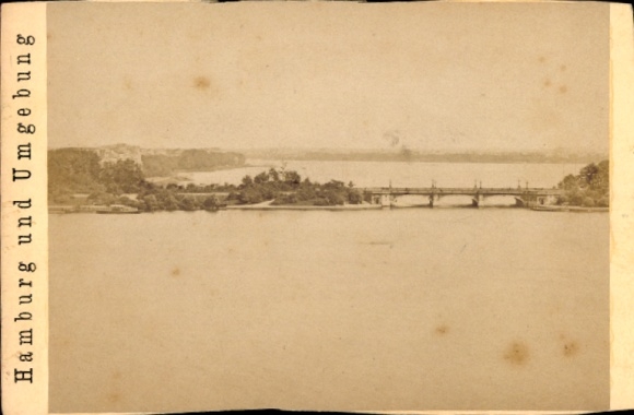 CdV Hamburg, Binnenalster und Außenalster, Panorama,, Brücke