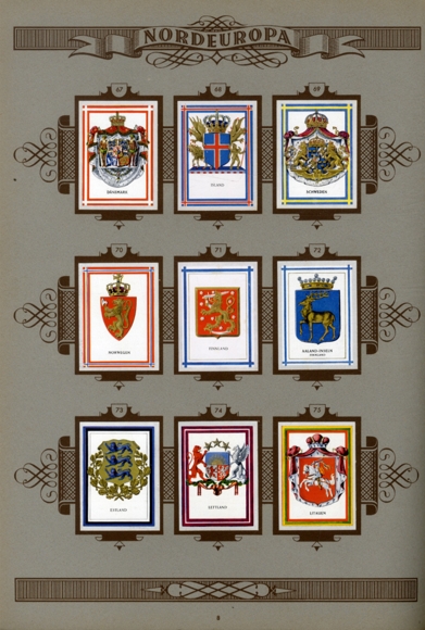 State coat of arms and national colors collective picture album Garbaty cigarette factory, Berlin 1933