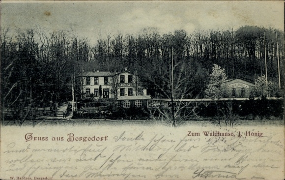 Postcard Hamburg Bergedorf, Zum Waldhause