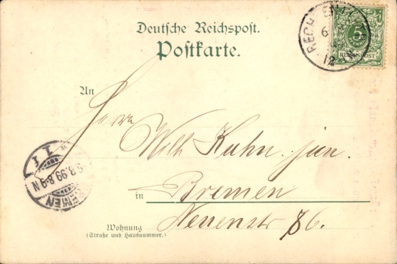 Postcard Rechtenfleth on the Weser Hagen in Bremen, monument to Emperor Charlemagne