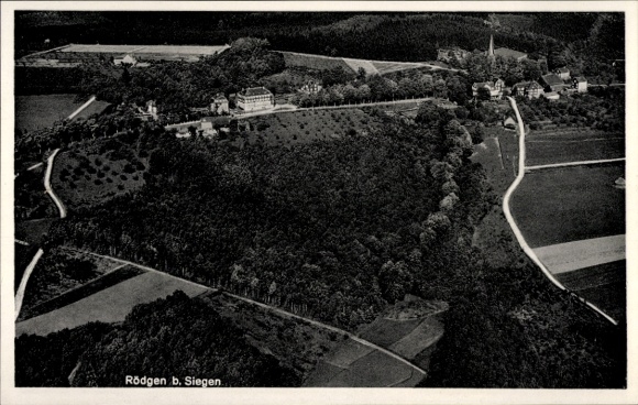 Postcard Rödgen Obersdorf Wilnsdorf in Siegerland, aerial photograph