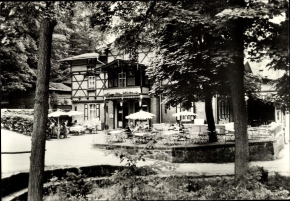 Postcard Rabenau in the Ore Mountains, view to the Rabenau Mill