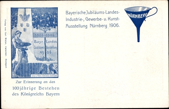Postal stationery PC Nuremberg in Middle Franconia Bavaria, Bavarian Jubilee State Exhibition 1906