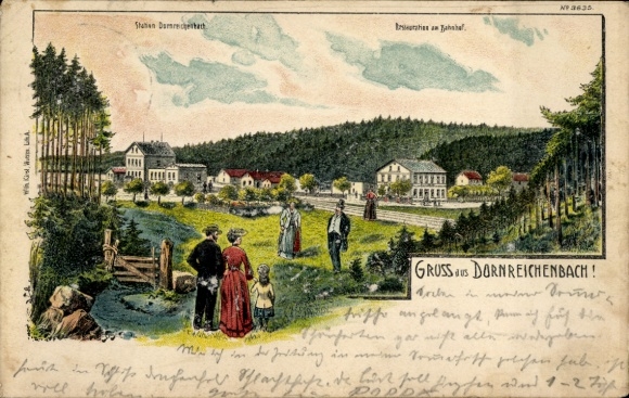 litho Dornreichenbach Lossatal Saksen, luchtfoto