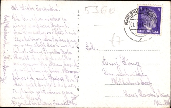 Postcard Berwangen Kirchardt Baden Württemberg, general view of the place