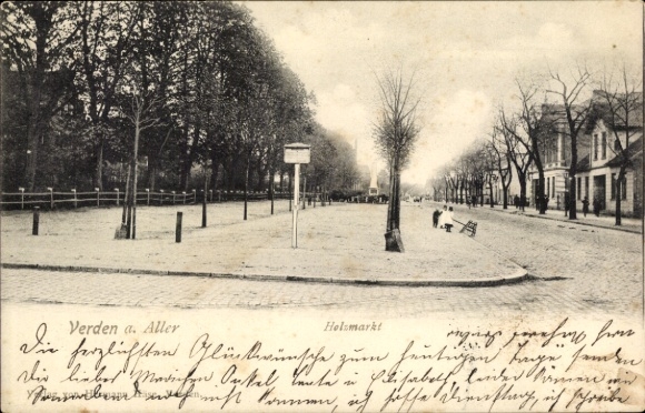 Postcard Verden an der Aller, Holzmarkt