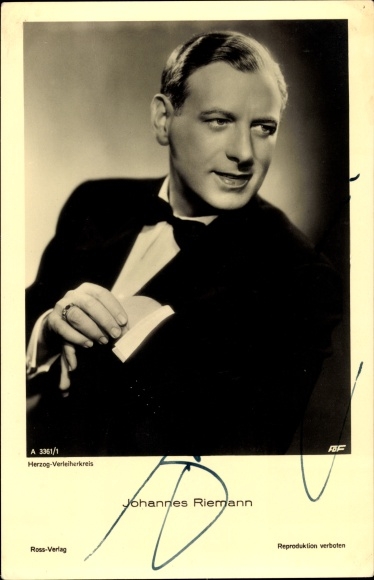 Postcard actor Johannes Riemann, Ross Verlag A 3361 1