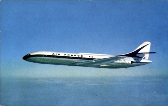 Postcard French passenger aircraft, Air France, Caravelle
