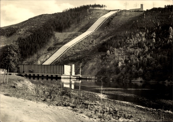 Postcard Hohenwarte Thuringia, Hohenwartetalsperre, pump storage plant