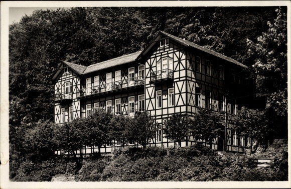 Postcard Ruhla in western Thuringia, the Wartburg home, holiday home for trade and industry, convalescent home