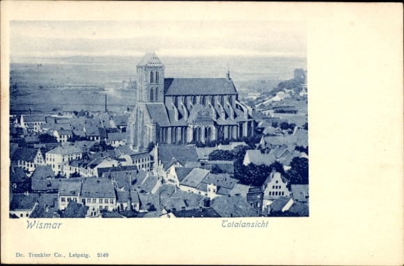 Hanzeatyckie miasto Wismar, widok całościowy, widok miasta, kościół