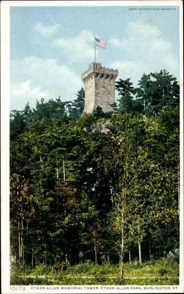 Ak Burlington Vermont Verenigde Staten, Ethan Allen Park, Ethan Allen Memorial Tower