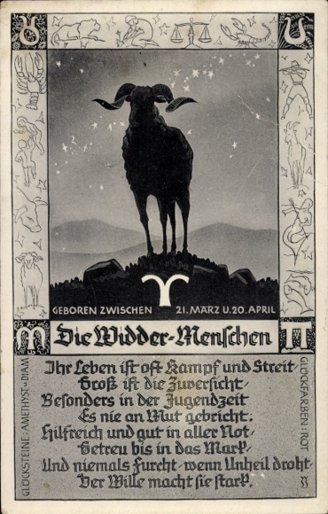 Ak sterrenbeeld Ram, 21 maart tot 20 april