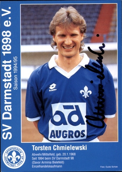 Autogrammkarte Fußballer Torsten Chmielewski, SV Darmstadt 98, Autogramm