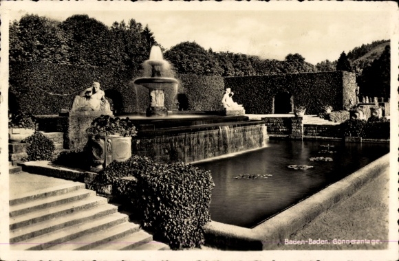 Postcard Baden Baden am Schwarzwald, Gönneranlage
