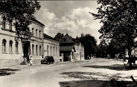 Postcard Bad Brambach Vogtland, HO Restaurant, Wilhelm Pieck Street