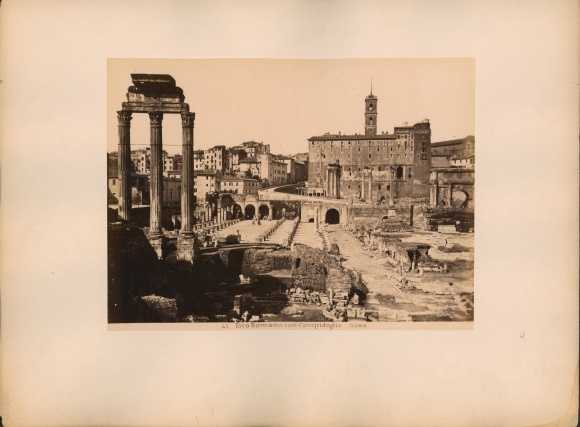Photo around 1880, Roma Rome Lazio, Foro Romano con Campidoglio
