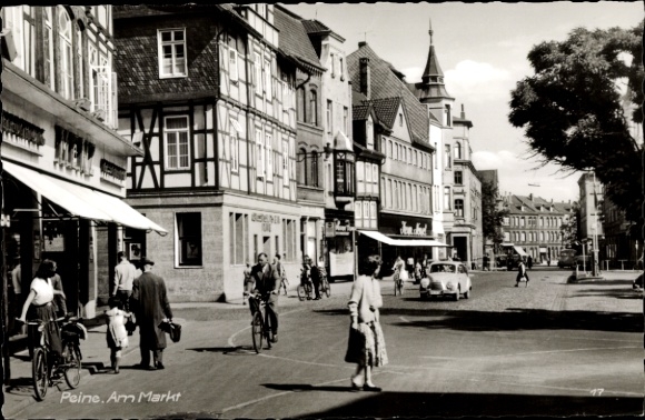 Postcard Peine in Lower Saxony, Am Markt